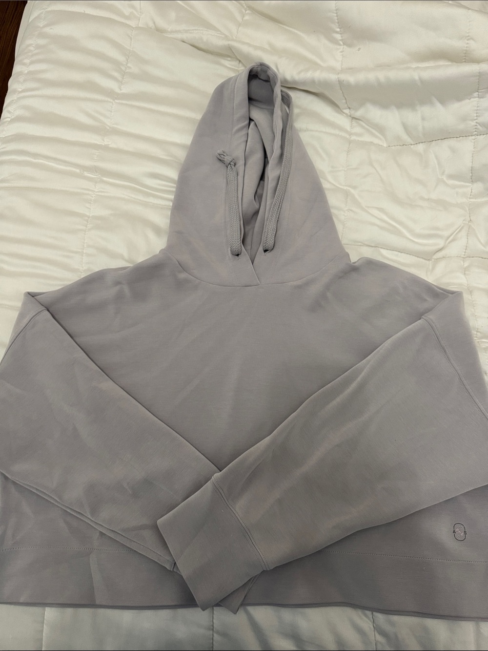 Cropped Light Gray Women's Hoodie Sweatshirt